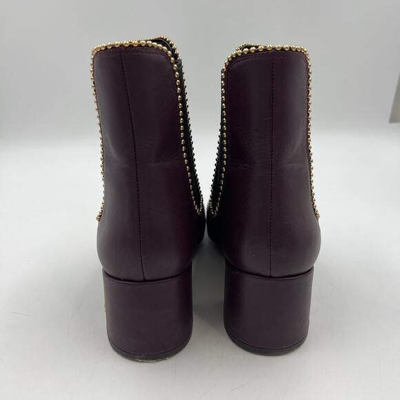 Coach Torri Bootie Leather Ankle Boots Purple FG4189 - Picture 5 of 10